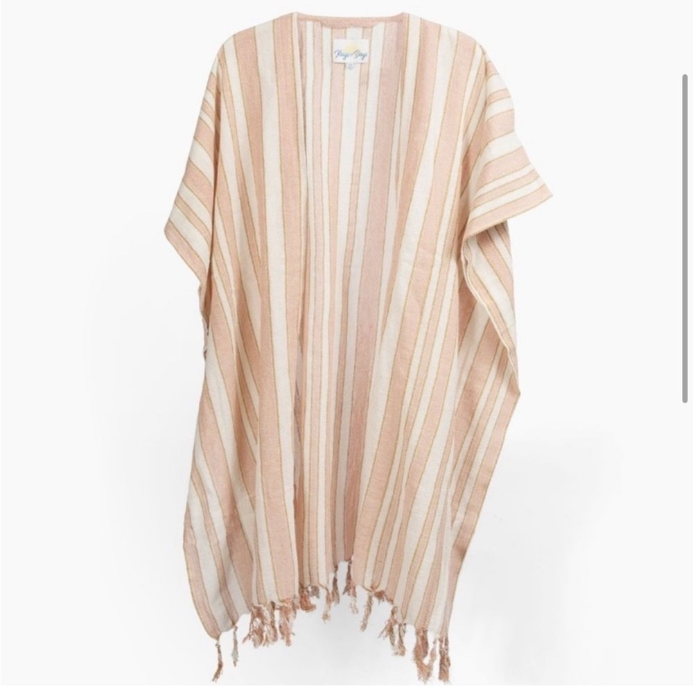 Rays for Days CocoCabana 100% Cotton Cover/Kimono in Coral Stripe - OS- EUC - Picture 2 of 8